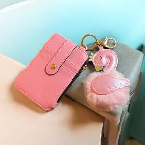 Pink Flamingo Detachable Card Holder